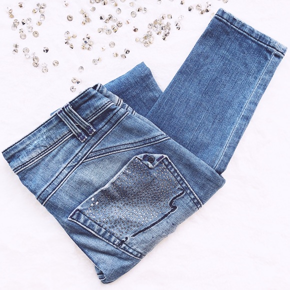 BEBE RHINESTONE SKINNY JEANS SZ 26 - Picture 3 of 8